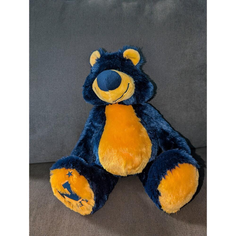 Mascot Factory Bear Stuffed Toy Navy Blue Embroidered Paw Collegiate Large